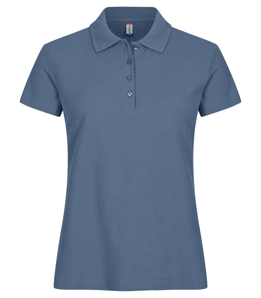 Basic Polo Women Steel Blue