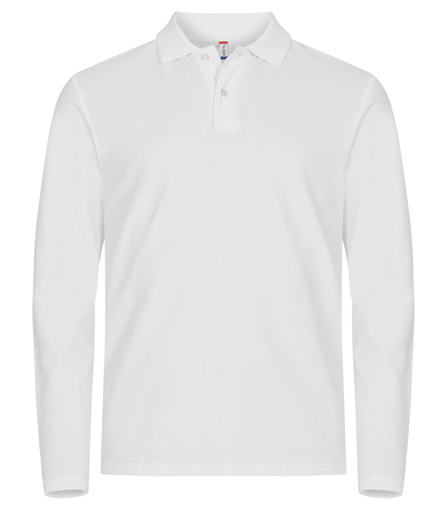 Stretch Premium Polo L/S White