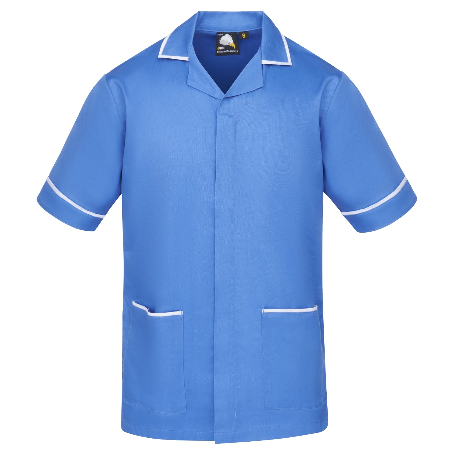 Darwin Male Tunic - Hospital Blue - White