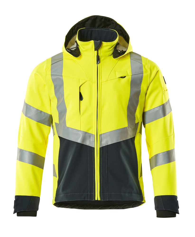 Mascot SAFE SUPREME Blackpool Softshell Jacket 15502 hi-vis yellow/dark navy
