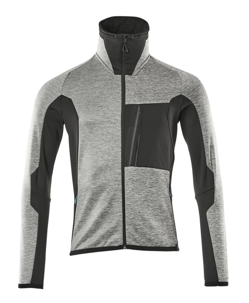 Mascot ADVANCED Fleece Jumper with zipper 17103 grey-flecked/black