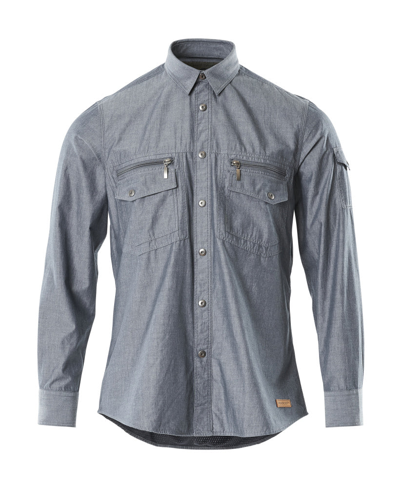 Mascot CROSSOVER Norwood Shirt 17304 washed dark blue denim