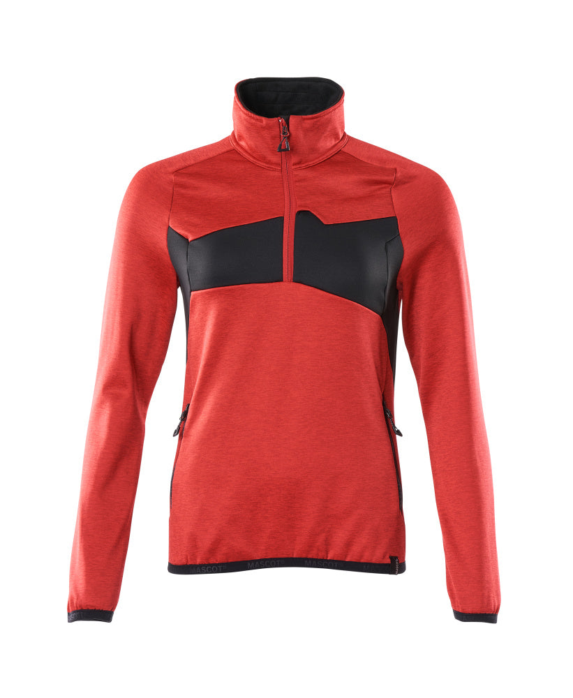 Mascot ACCELERATE  Fleece Jumper with half zip 18053 traffic red/black