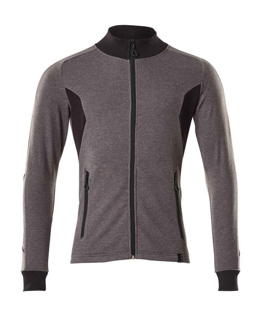 Mascot ACCELERATE Sweatshirt with zipper 18484 dark anthracite/black