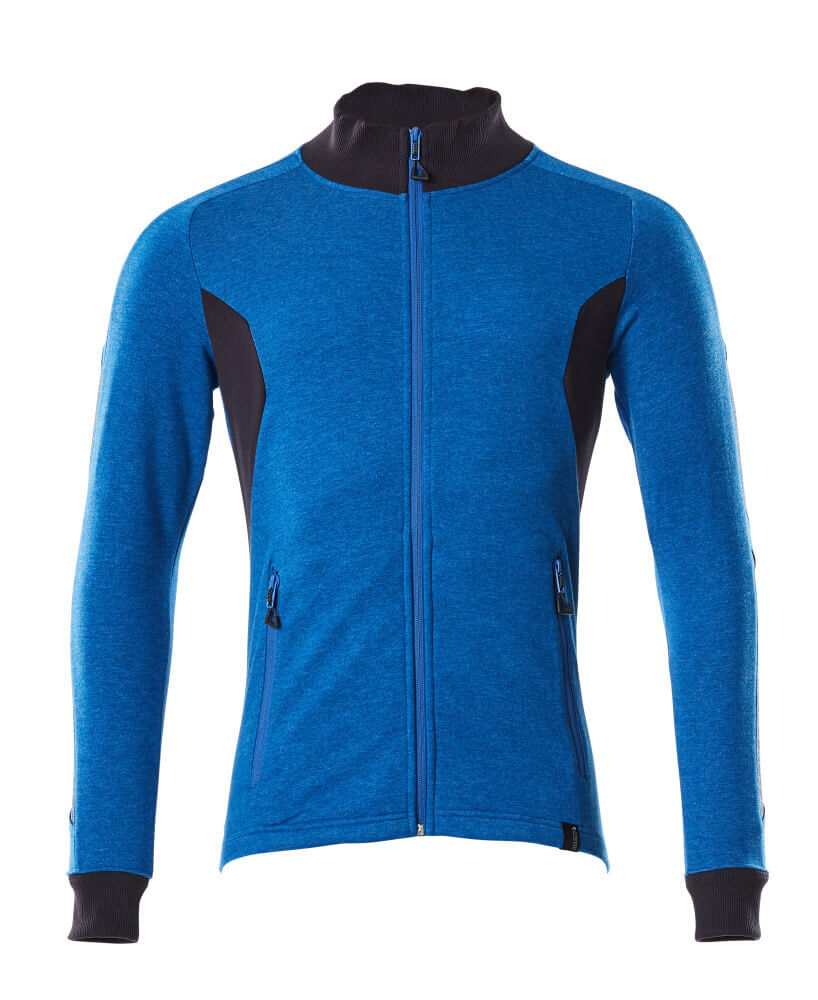 Mascot ACCELERATE Sweatshirt with zipper 18484 azure blue/dark navy