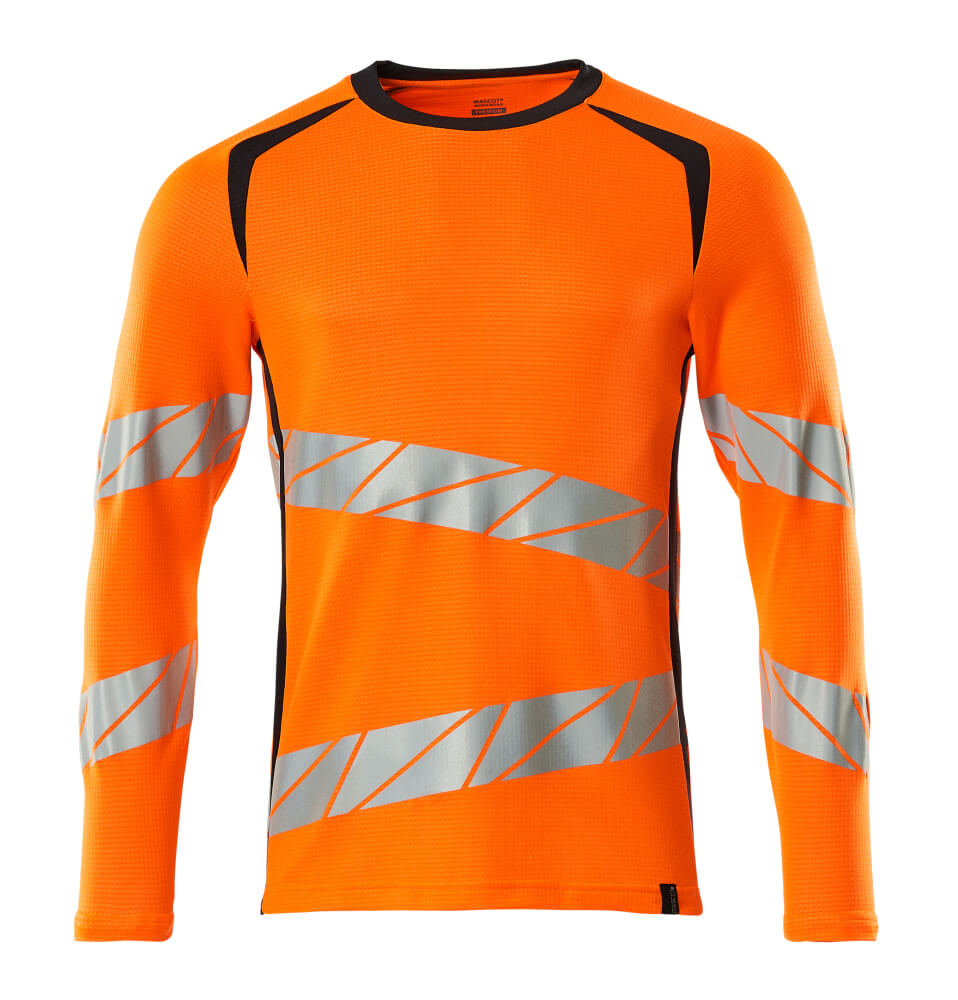 Mascot ACCELERATE SAFE T-shirt, long-sleeved 19081 hi-vis orange/dark navy