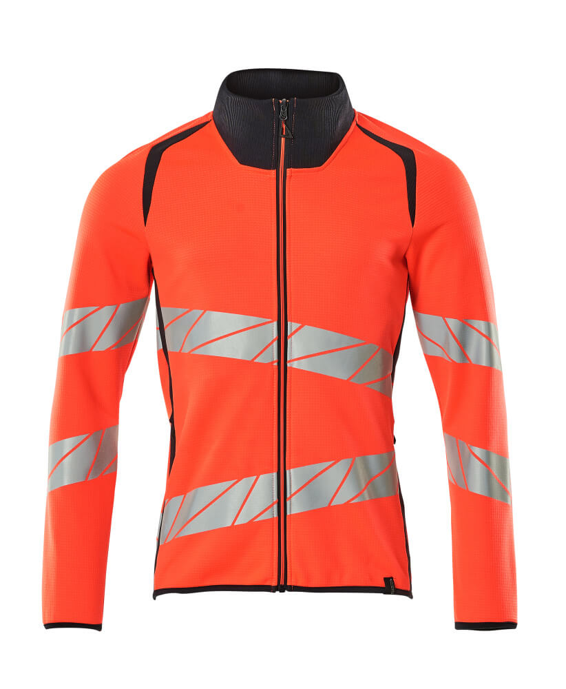 Mascot ACCELERATE SAFE Sweatshirt with zipper 19184 hi-vis red/dark navy