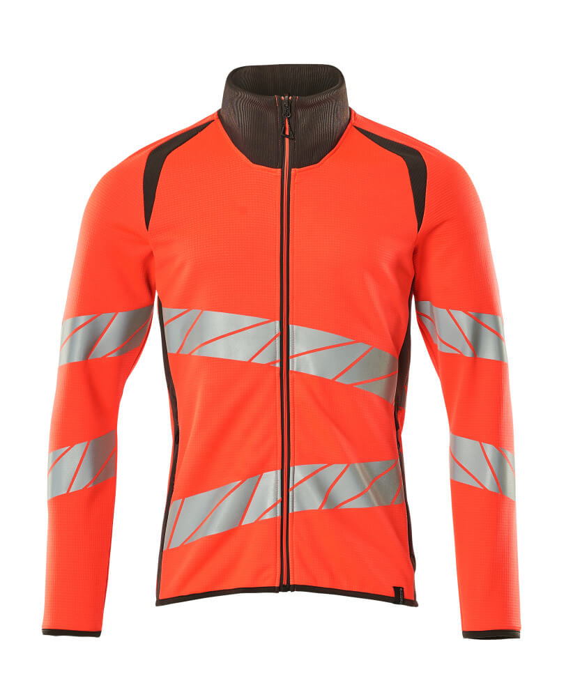 Mascot ACCELERATE SAFE Sweatshirt with zipper 19184 hi-vis red/dark anthracite