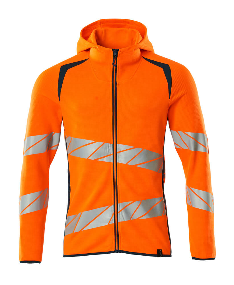 Mascot ACCELERATE SAFE Hoodie with zipper 19284 hi-vis orange/dark petroleum