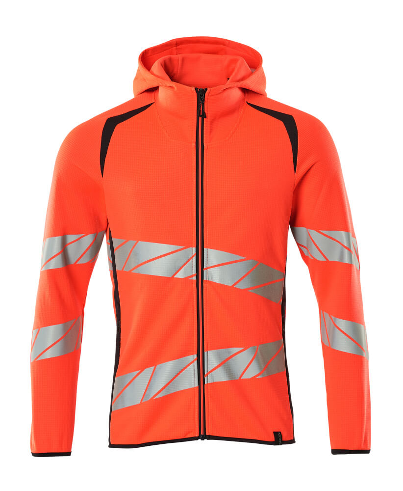 Mascot ACCELERATE SAFE Hoodie with zipper 19284 hi-vis red/dark navy