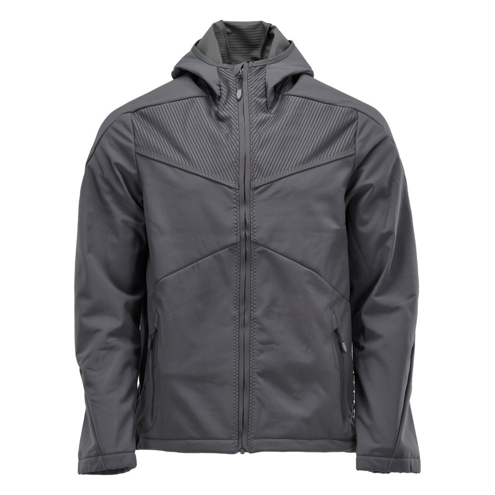 Mascot CUSTOMIZED Softshell jacket with hood 22102 stone grey
