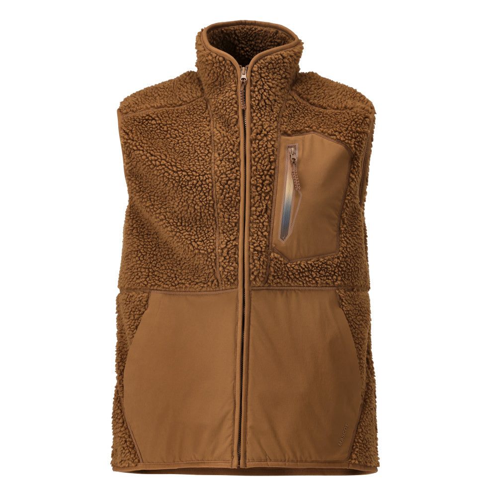 Mascot CUSTOMIZED Pile gilet with zipper 22465 nut brown