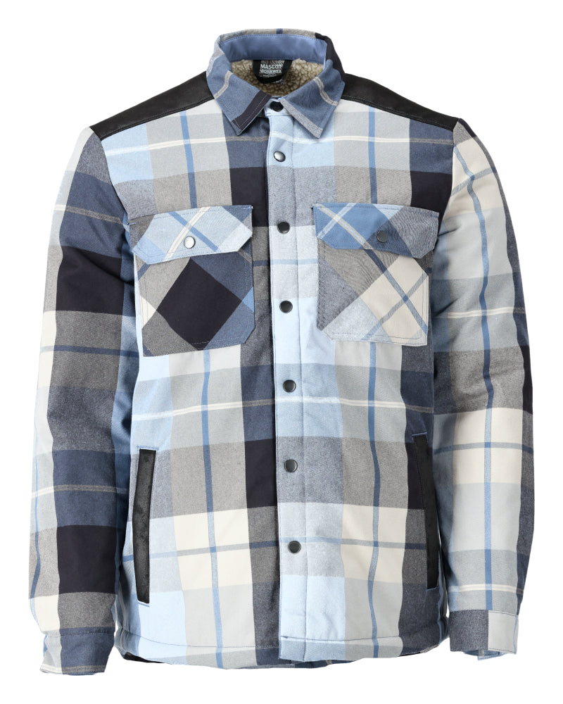 Mascot CUSTOMIZED Flannel shirt with pile lining 23104 dark navy checked