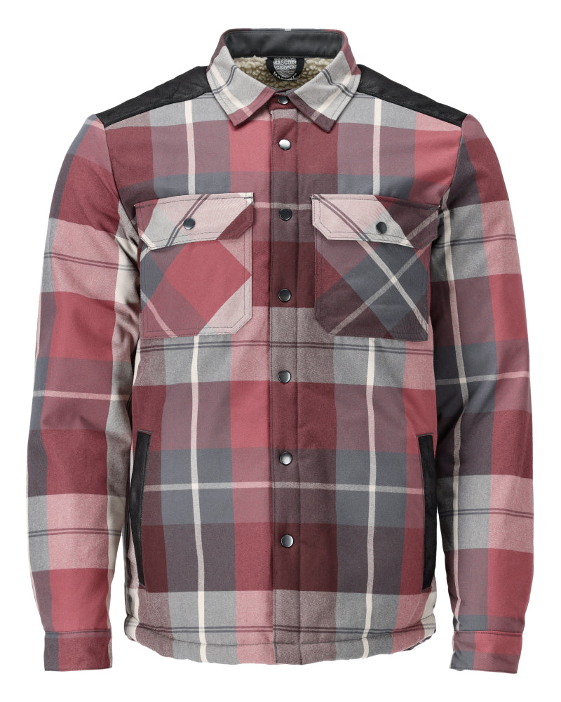 Mascot CUSTOMIZED Flannel shirt with pile lining 23104 bordeaux checked