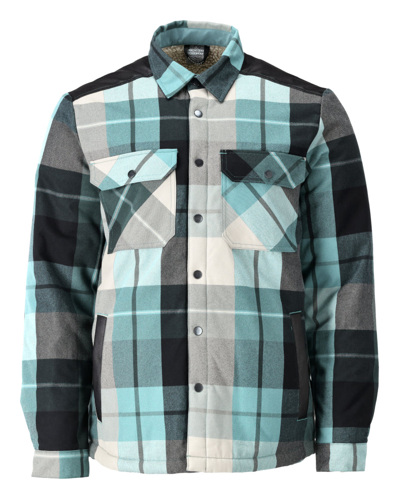 Mascot CUSTOMIZED Flannel shirt with pile lining 23104 forest green checked