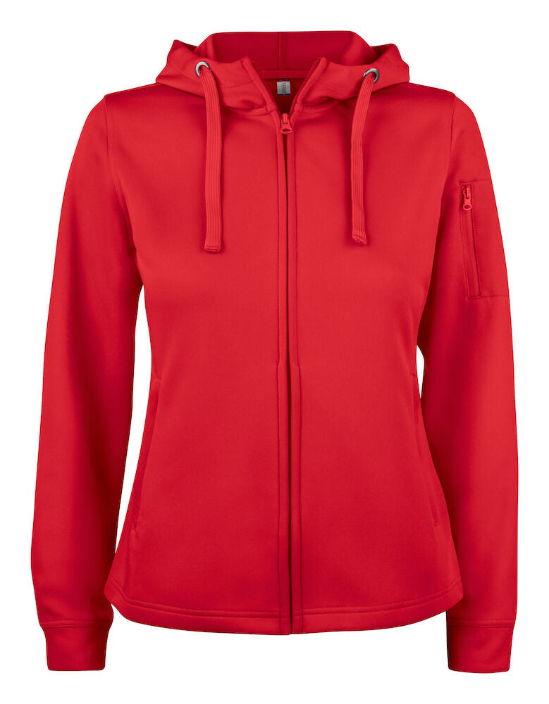 Basic Active Hoody Full Zip Women Red 021015