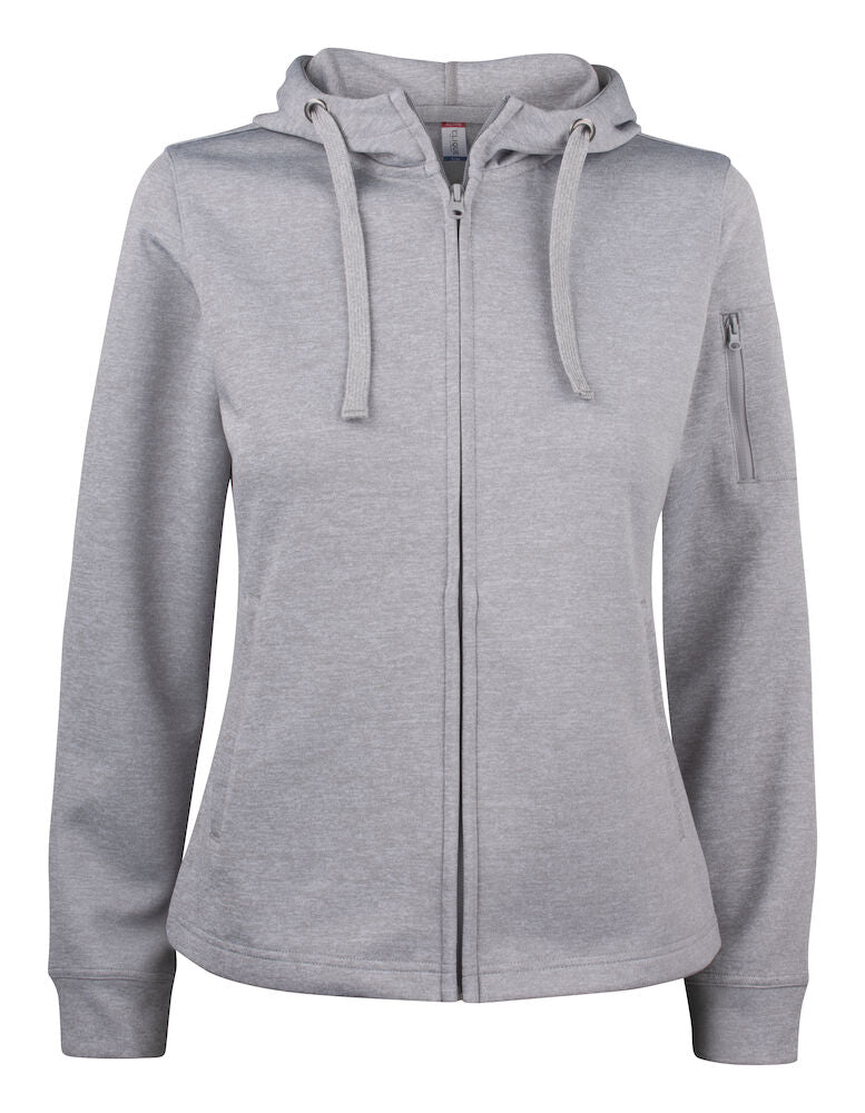 Basic Active Hoody Full Zip Women Grey Melange 021015