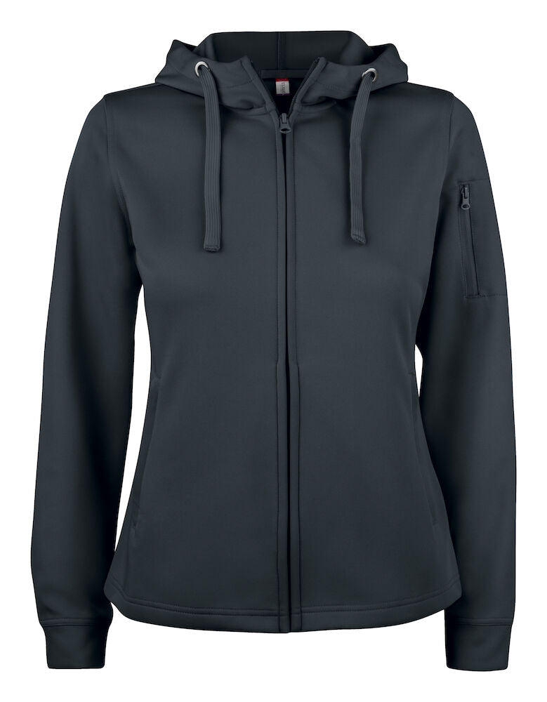 Basic Active Hoody Full Zip Women Black 021015