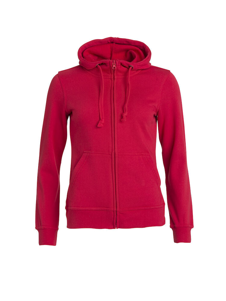 Basic Hoody Full Zip Women Red 021035