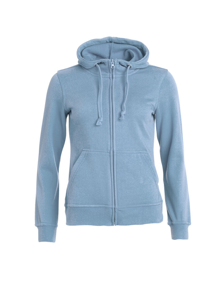 Basic Hoody Full Zip Women Light Blue