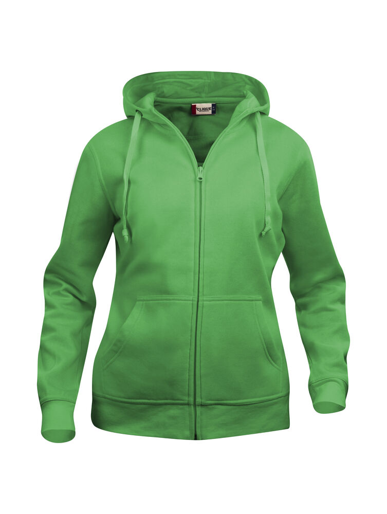 Basic Hoody Full Zip Women Apple Green