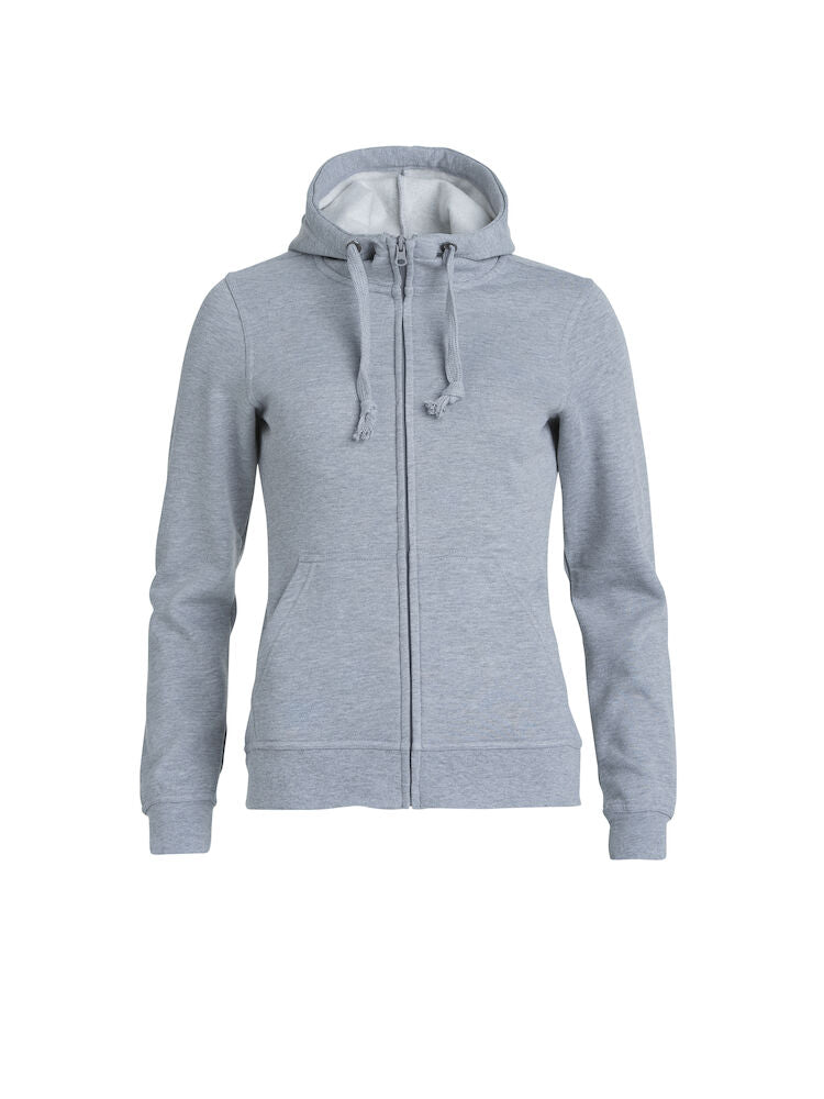 Basic Hoody Full Zip Women Grey Melange 021035