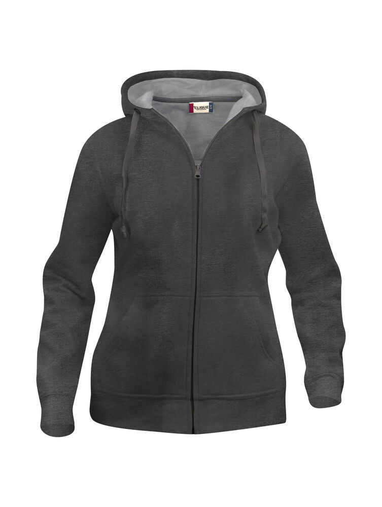 Basic Hoody Full Zip Women Anthracite Melange