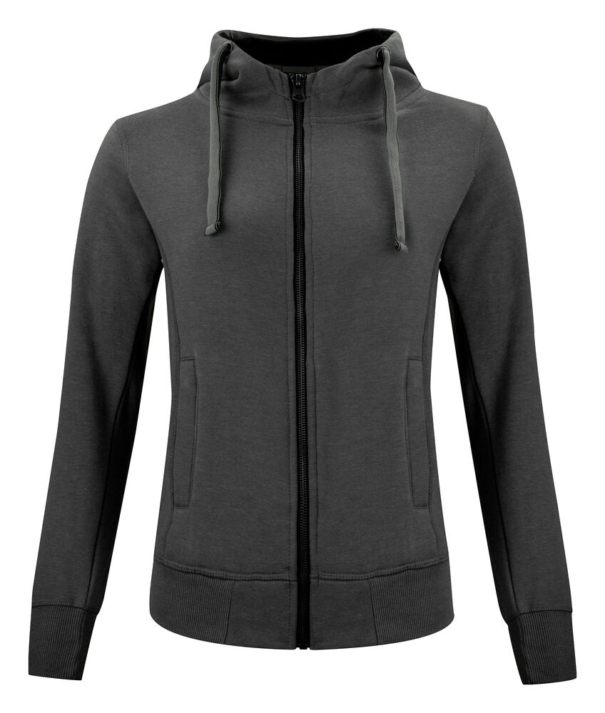 Classic Hoody Full Zip Women Anthracite Melange