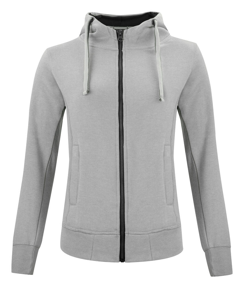 Classic Hoody Full Zip Women Grey Melange