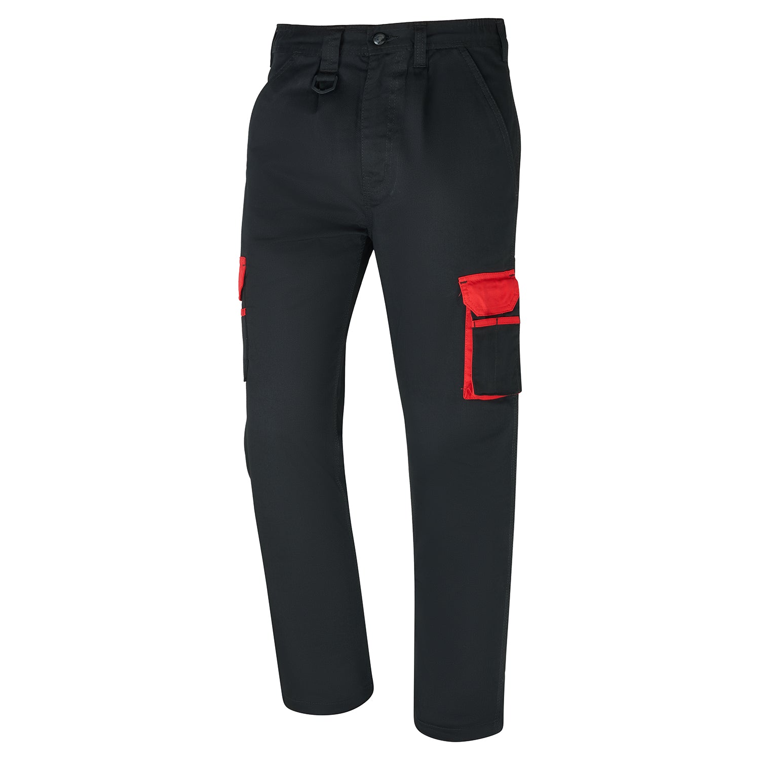 Two Tone Combat Work Trouser - Silverswift - Black - Red