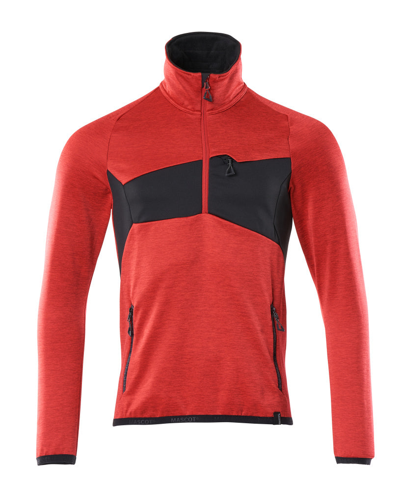 Mascot ACCELERATE  Fleece Jumper with half zip 18003 traffic red/black