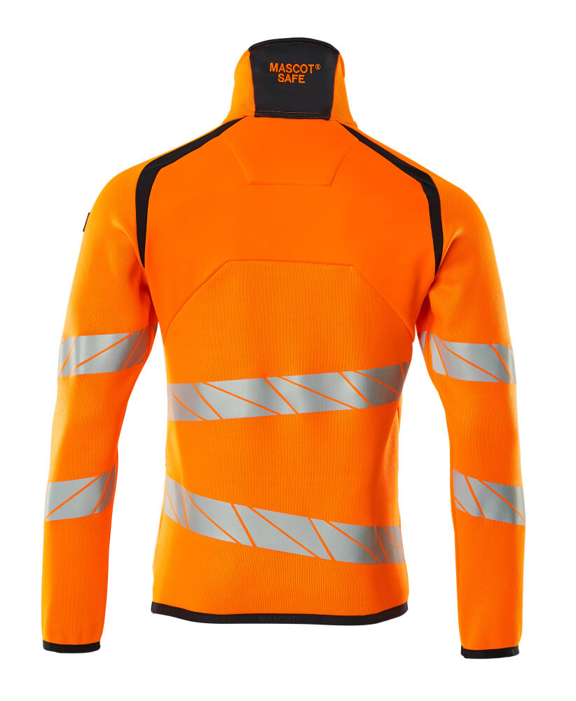 Mascot ACCELERATE SAFE  Knitted Jumper with half zip 19005 hi-vis orange/dark navy