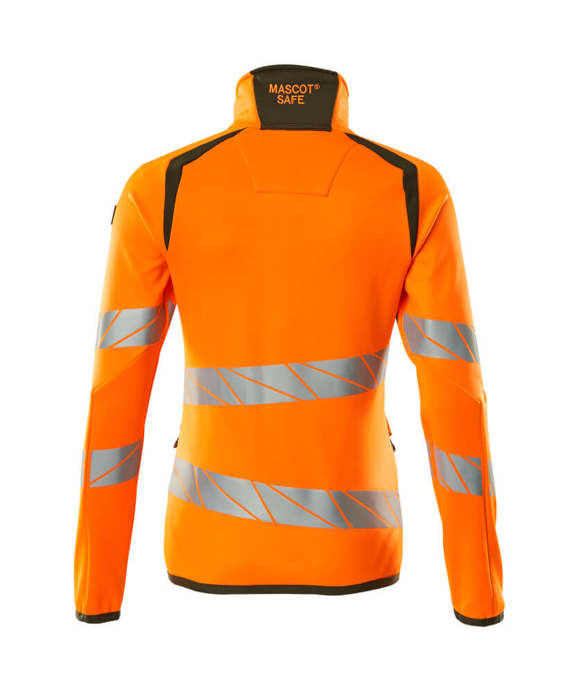 Mascot ACCELERATE SAFE  Fleece Jumper with zipper 19153 hi-vis orange/moss green