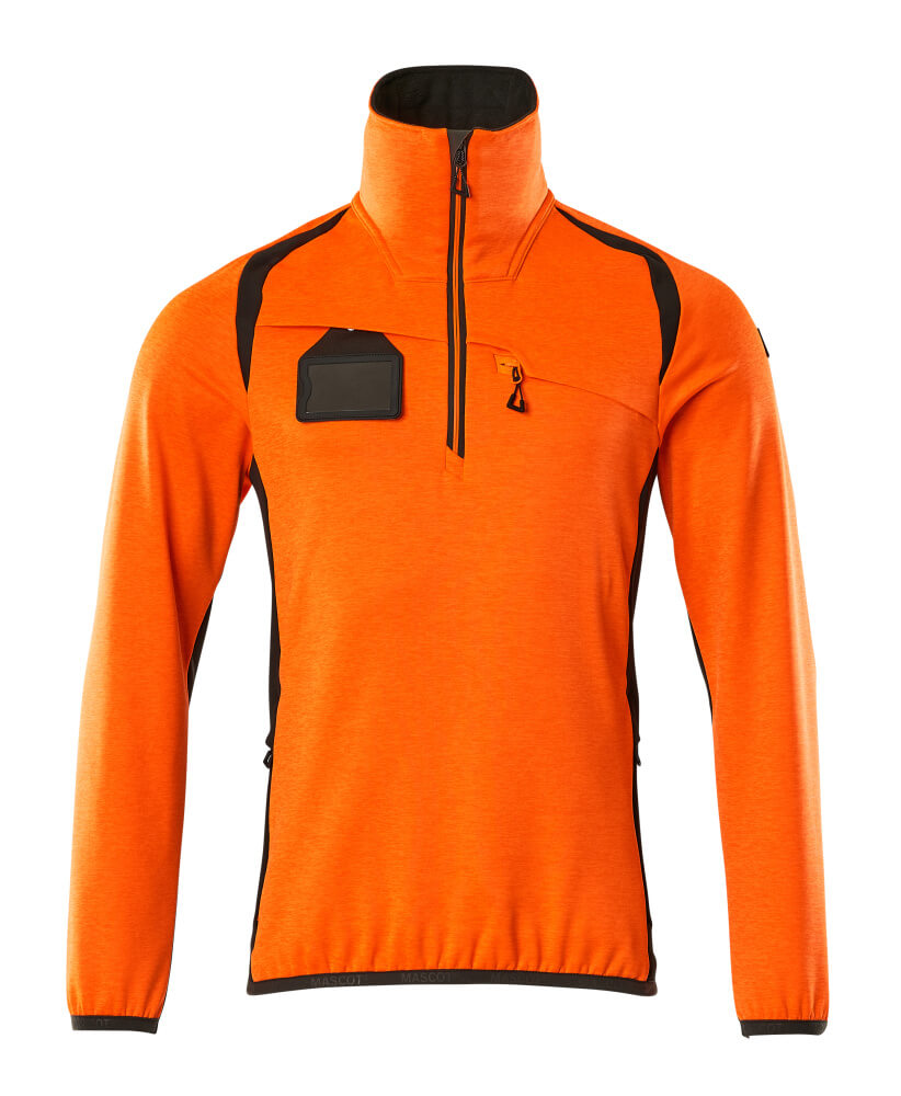 Mascot ACCELERATE SAFE  Fleece Jumper with half zip 19303 hi-vis orange/dark anthracite