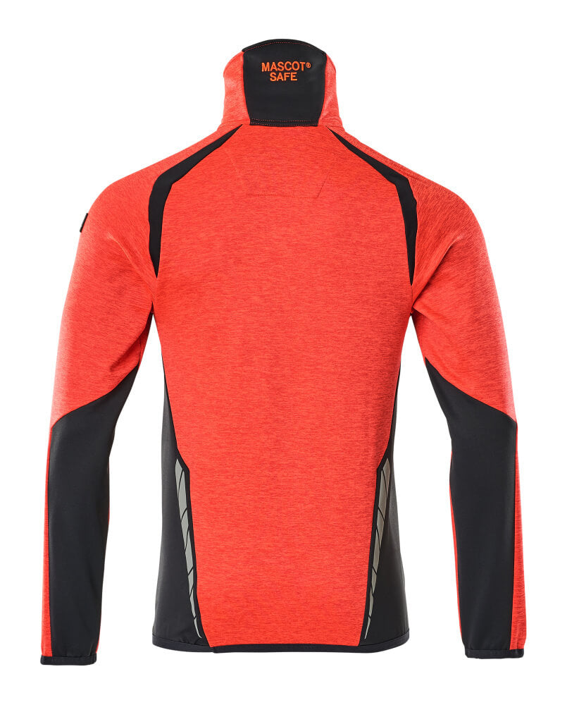 Mascot ACCELERATE SAFE  Fleece Jumper with half zip 19303 hi-vis red/dark navy