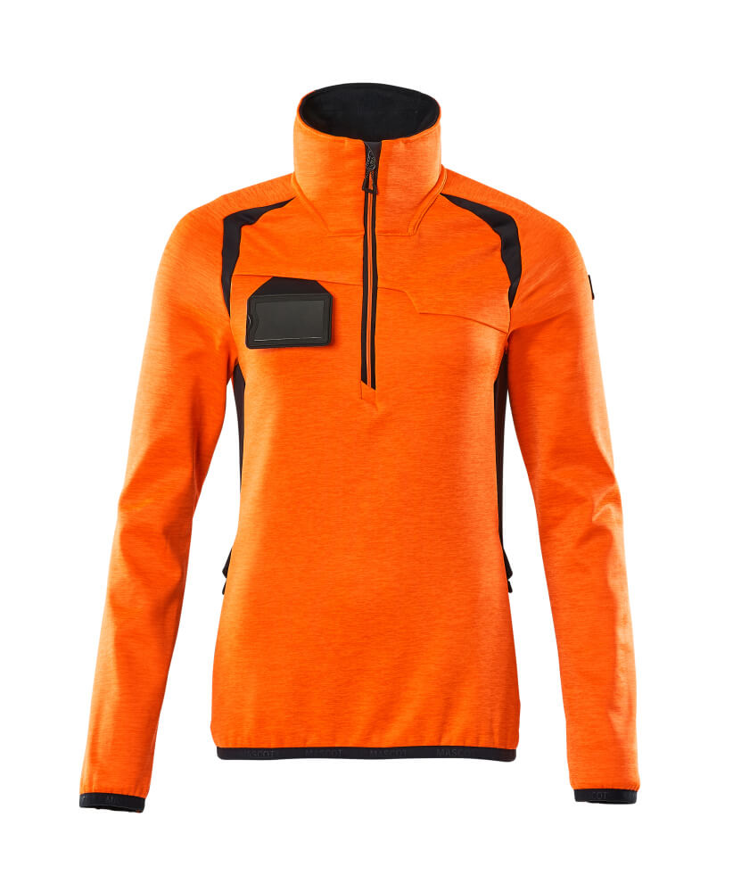 Mascot ACCELERATE SAFE  Fleece Jumper with half zip 19353 hi-vis orange/dark navy