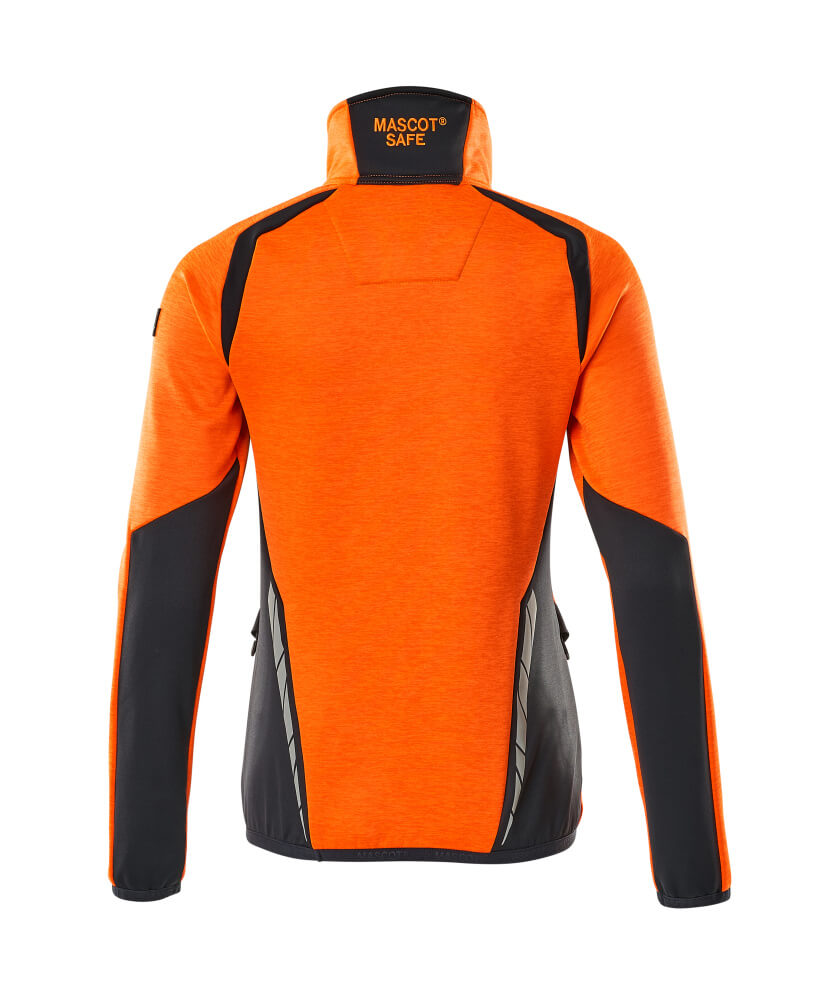 Mascot ACCELERATE SAFE  Fleece Jumper with half zip 19353 hi-vis orange/dark navy