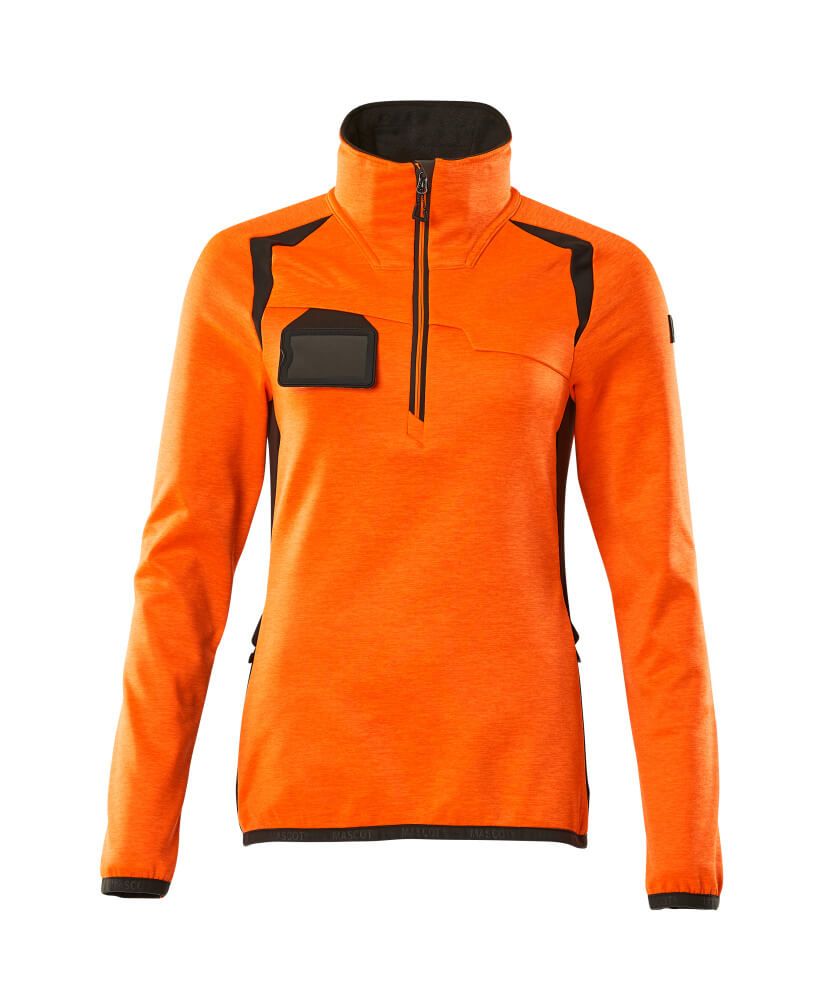 Mascot ACCELERATE SAFE  Fleece Jumper with half zip 19353 hi-vis orange/dark anthracite