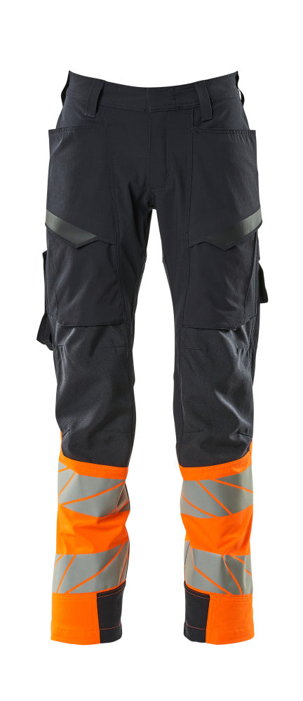 Mascot ACCELERATE SAFE  Trousers with thigh pockets 19379 dark navy/hi-vis orange