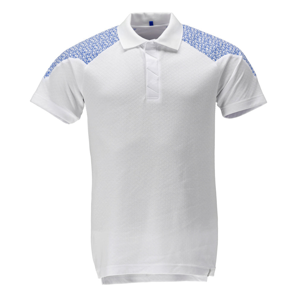 Mascot FOOD & CARE  Polo shirt 20083 white/azure blue